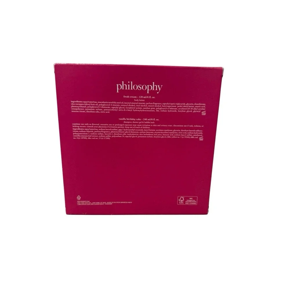 Philosophy Happy Birthday Gift Set Shower Gel Bubble Bath & Lotion New In Box